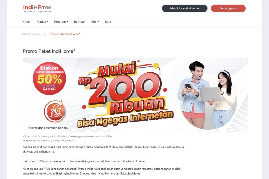 IndiHome sebagai penyedia Paket Internet Cepat
